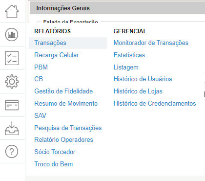 Relatório Transações