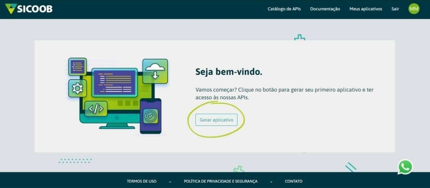 Botão para gerar aplicativo.