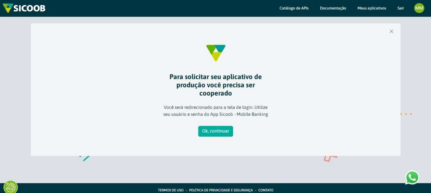 Confirmação para continuar.